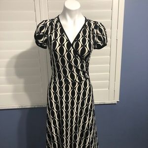 Midi length Black and Tan dress